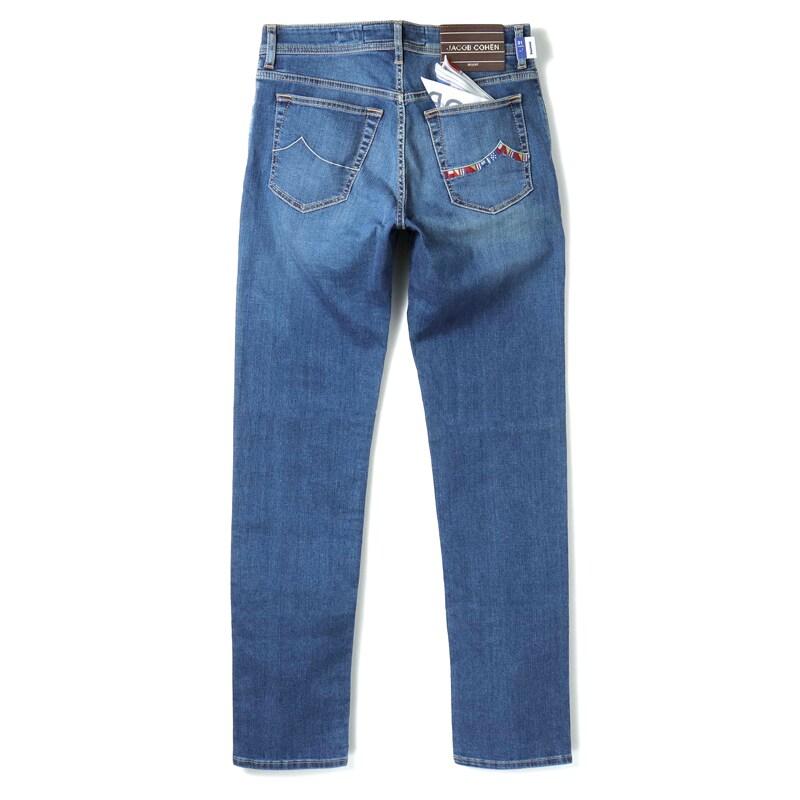JACOB COHEN / ヤコブコーエン RESORT COLLECTION ウォッシュドコットンストレッチスリムテーパードデニムパンツ(BARD) （ウォッシュドインディゴブルー）の画像