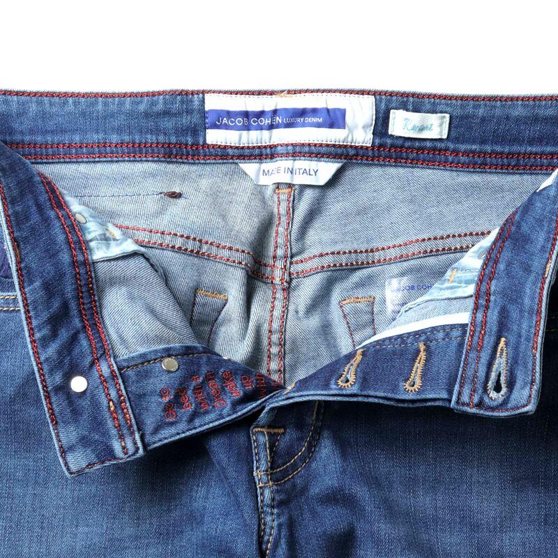 JACOB COHEN / ヤコブコーエン RESORT COLLECTION ウォッシュドコットンストレッチスリムテーパードデニムパンツ(BARD) （ウォッシュドインディゴブルー）の画像