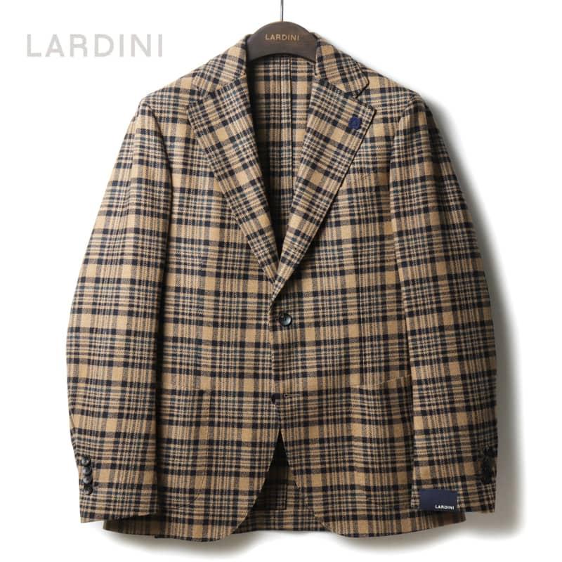 LARDINI / ラルディーニ ウールライトツイードチェック柄3Bジャケット 