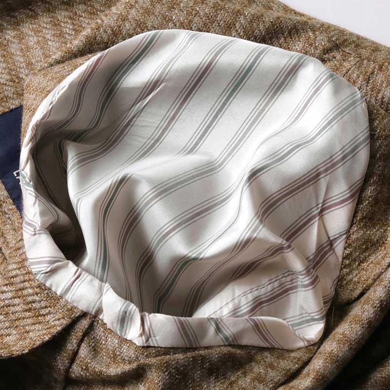 LARDINI / ラルディーニ ZEGNA製ウールシルクリネン千鳥格子柄サマーツイード6Bダブルジャケット(JY6006AE/ADVANCE) （ブラウン×ベージュ）の画像