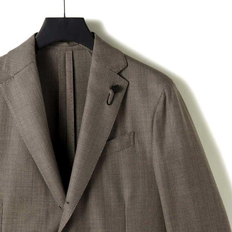 LARDINI / ラルディーニ ADVANCEウールバーズアイ3Bスーツ(JA6106AE/IVSF63425) （ブラウン×ブラック）の画像