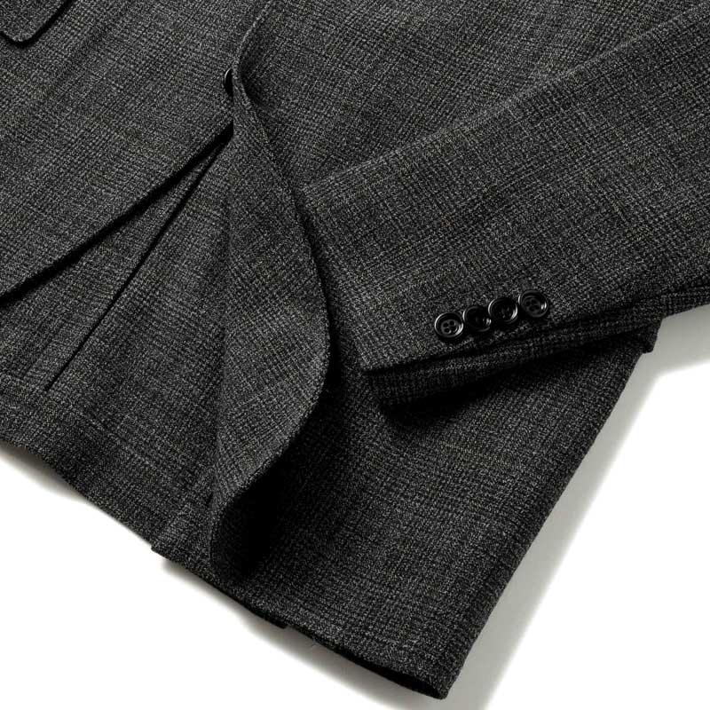 LARDINI / ラルディーニ ADVANCEポリエステルウールストレッチジャカードチェック柄3Bスーツ(JA6106AE/IVSF63407) （グレー×ブラック×ベージュ）の画像