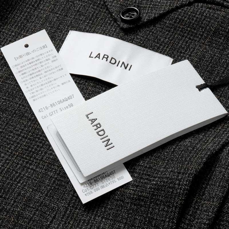 LARDINI / ラルディーニ ADVANCEポリエステルウールストレッチジャカードチェック柄3Bスーツ(JA6106AE/IVSF63407) （グレー×ブラック×ベージュ）の画像