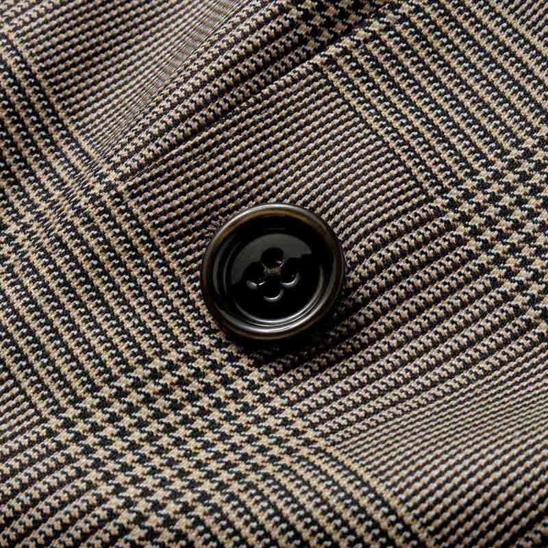 LARDINI / ラルディーニ ADVANCEハイツイストウールチェック柄3Bスーツ(JA6107AE/IVSF63427) （ベージュ×ブラック）の画像
