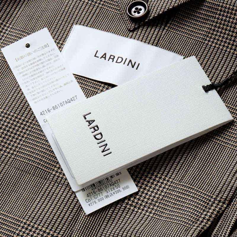 LARDINI / ラルディーニ ADVANCEハイツイストウールチェック柄3Bスーツ(JA6107AE/IVSF63427) （ベージュ×ブラック）の画像