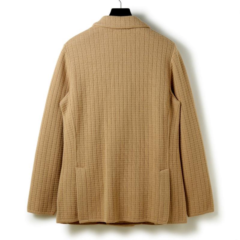 LARDINI / ラルディーニ ウールカシミヤ変則リブ編み6Bダブルニットジャケット(JALJM57/IV63003) （キャメル）の画像
