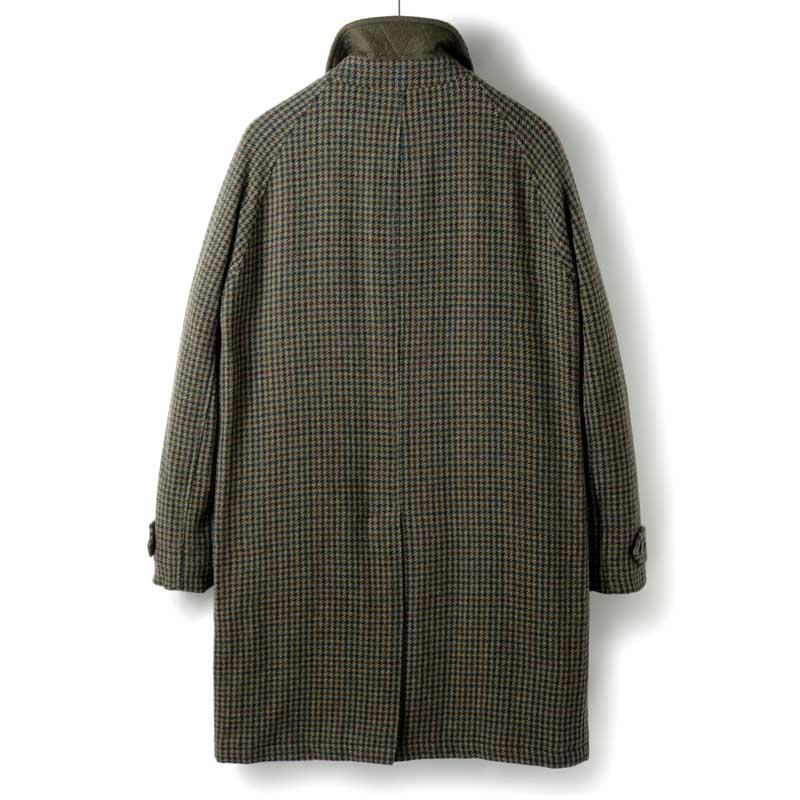 l'impermeabile / リンペルメアビレ シェットランドウールガンクラブチェック中綿入ステンカラーコート(NEW DEAN) （オリーブ×ブラウン×グリーン×ボルドー）の画像