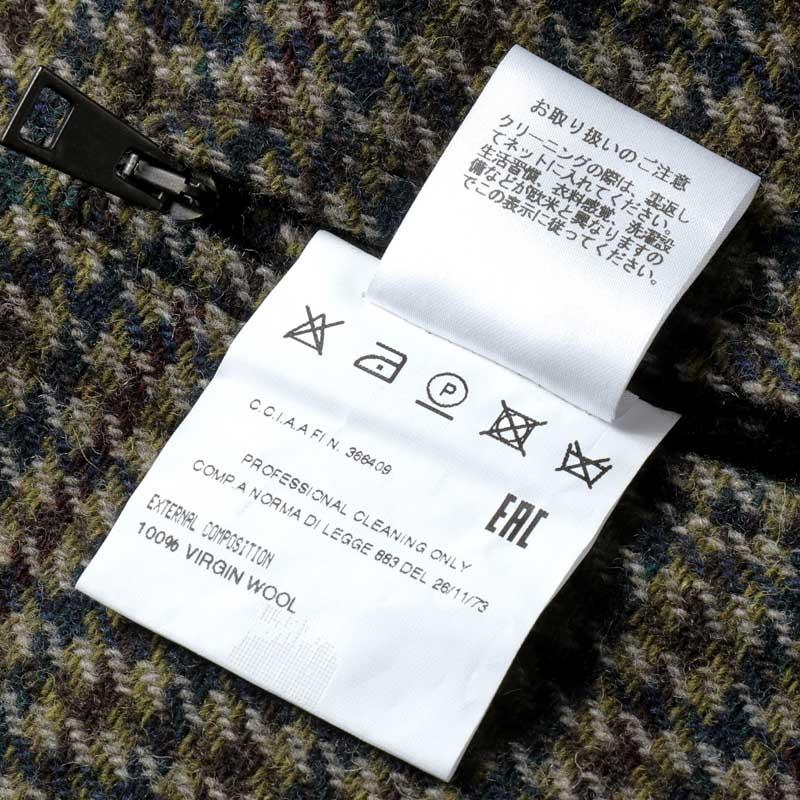 l'impermeabile / リンペルメアビレ シェットランドウールガンクラブチェック中綿入ステンカラーコート(NEW DEAN) （オリーブ×ブラウン×グリーン×ボルドー）の画像