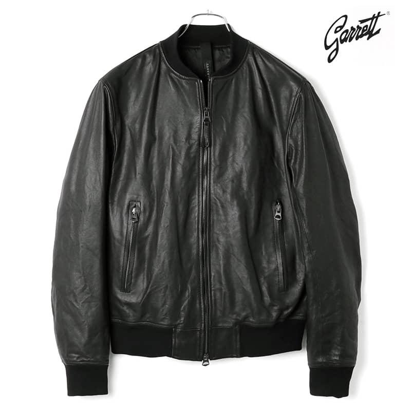 GARRETT / ギャレットナッパレザーボンバージャケット（ブラック