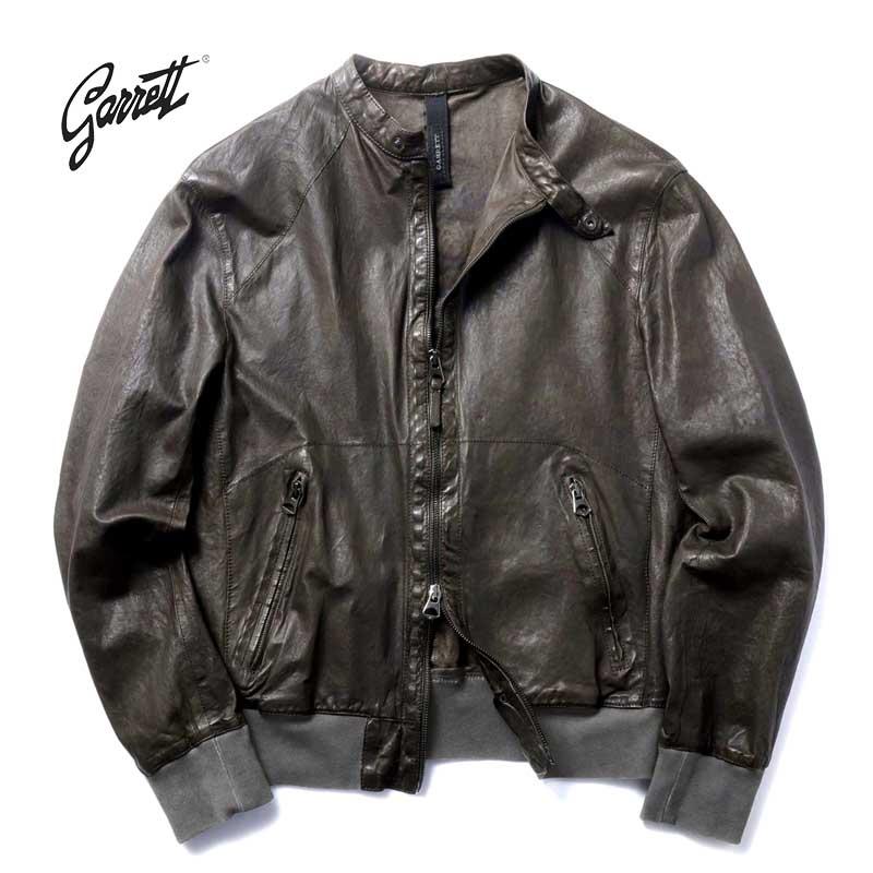 GARRETT ギャレット レザー コットン ブルゾン イタリア製 サイズ46