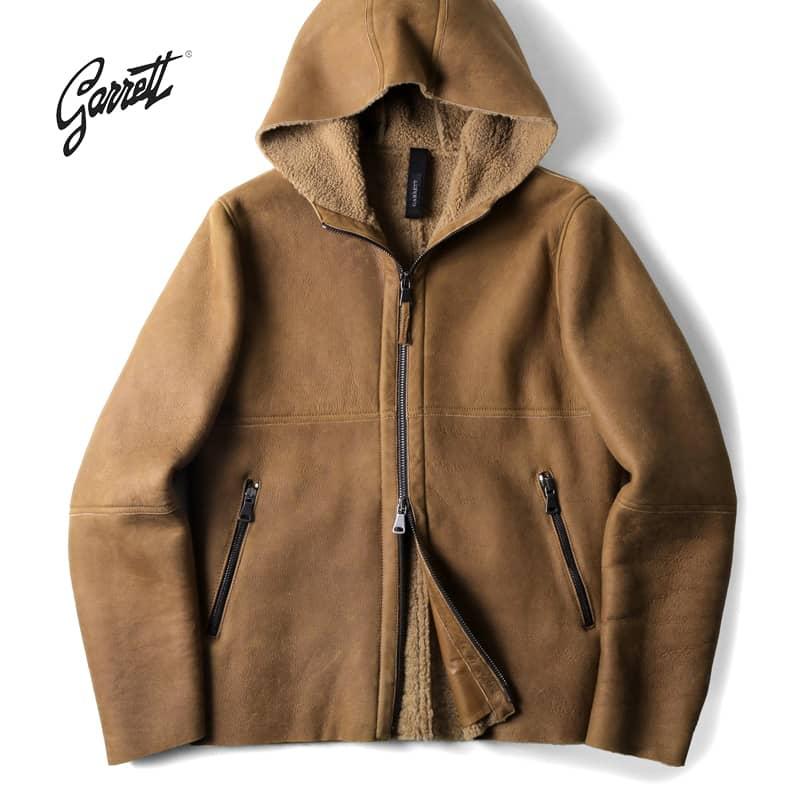 GARRETT / ギャレット シアリングメリノムートンレザーフーデッド  