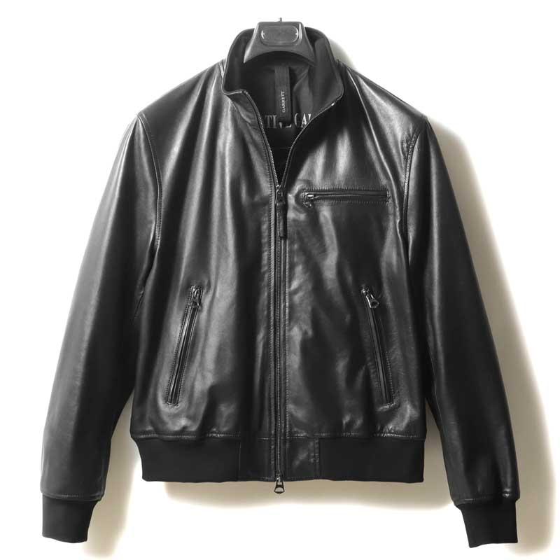 GARRETT（ギャレット） ラムナッパレザースタンドカラージップ