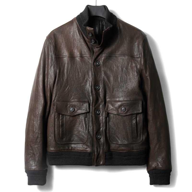 GARRETT / ギャレット 中綿入りベジタブルタンニンラムレザーバルスター型ブルゾン(1744/VEGETALE WASHED) （ダークブラウン基調）の画像