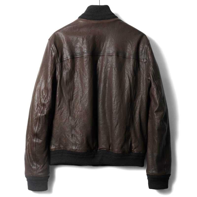 GARRETT / ギャレット 中綿入りベジタブルタンニンラムレザーバルスター型ブルゾン(1744/VEGETALE WASHED) （ダークブラウン基調）の画像