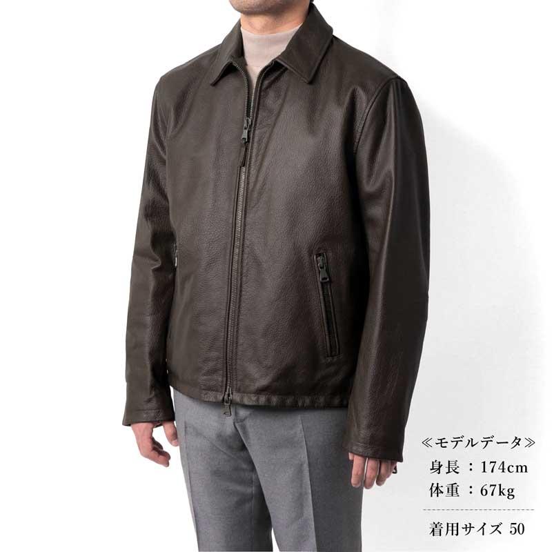 GARRETT / ギャレット 中綿入りバッファローレザージップジャケット(1746/BUFALO) （ダークブラウン）の画像