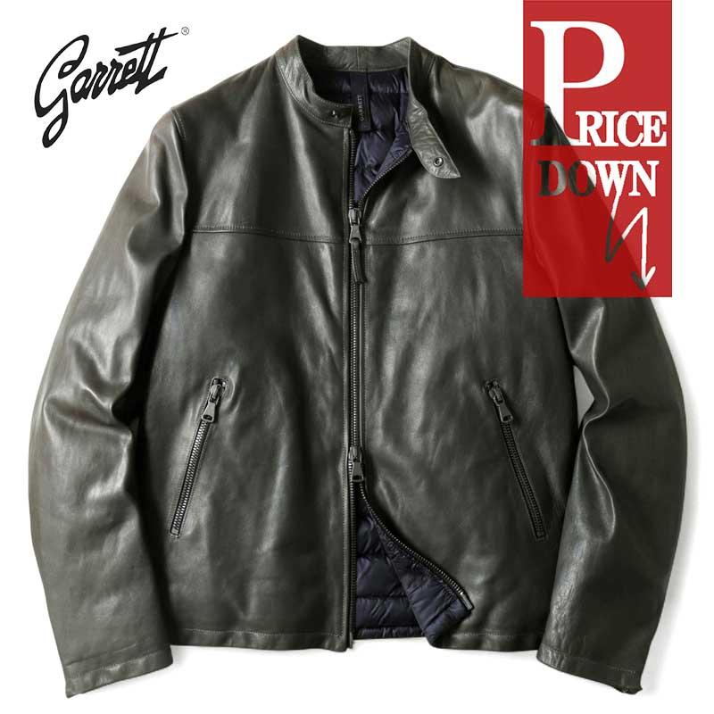 GARRETT（ギャレット） グースダウン入りラムレザーシングルライダース