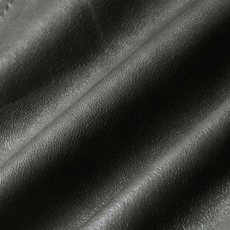 GARRETT / ギャレット グースダウン入りラムレザーシングルライダースジャケット(1651/OLDED/REAL GOOSE DOWN) （スモークダークグレー）の画像