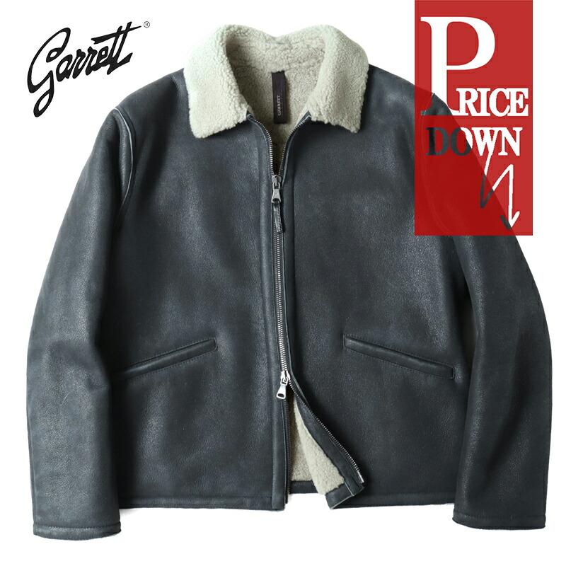 イタリア製シアリングジャケット（ムートンジャケット羊革） GARRETT（ギャレット） シアリングムートンレザージップジャケット