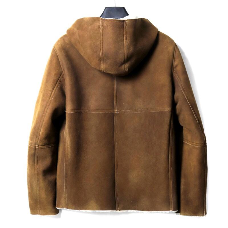 GARRETT / ギャレット メリノムートンレザーフーデッドジャケット(1621/C/MONTONE MERINO) （ブラウン）の画像