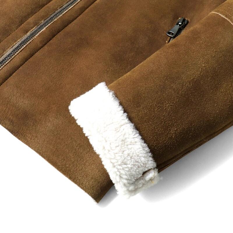 GARRETT / ギャレット メリノムートンレザーフーデッドジャケット(1621/C/MONTONE MERINO) （ブラウン）の画像