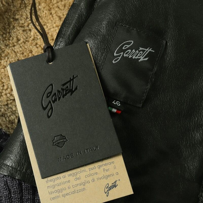 GARRETT / ギャレット シアリングメリノムートンレザーフーデッドブルゾン(1753/SHEARLING MERINO) （ウォッシュドブラックオリーブ）の画像