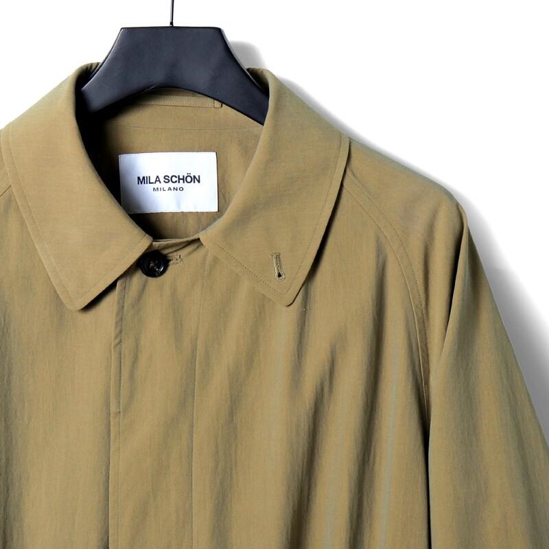 MILA SCHON MILANO / ミラ ショーン ミラノ 高密度コットンツイルベルテッドバルカラーコート(860-51Y) （カーキ）の画像