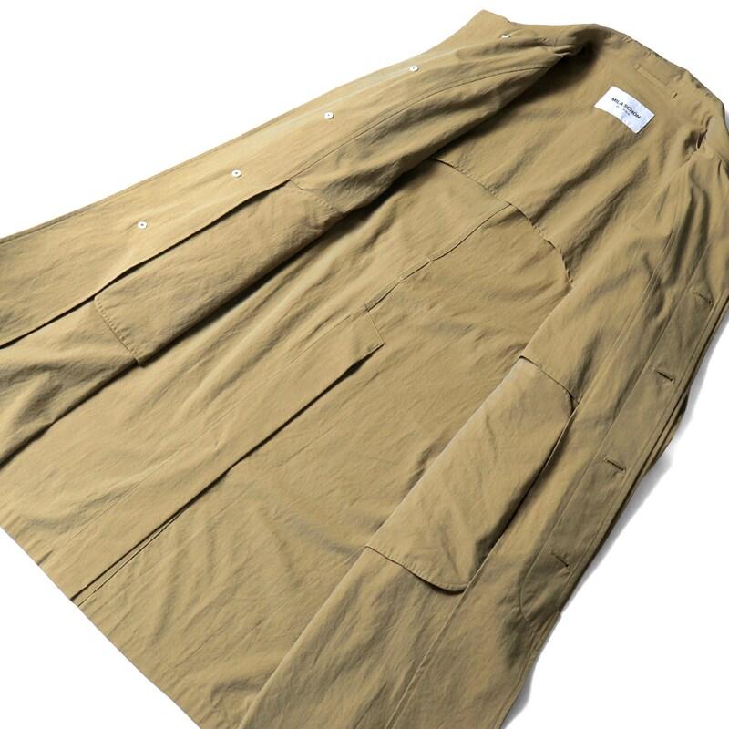 MILA SCHON MILANO / ミラ ショーン ミラノ 高密度コットンツイルベルテッドバルカラーコート(860-51Y) （カーキ）の画像