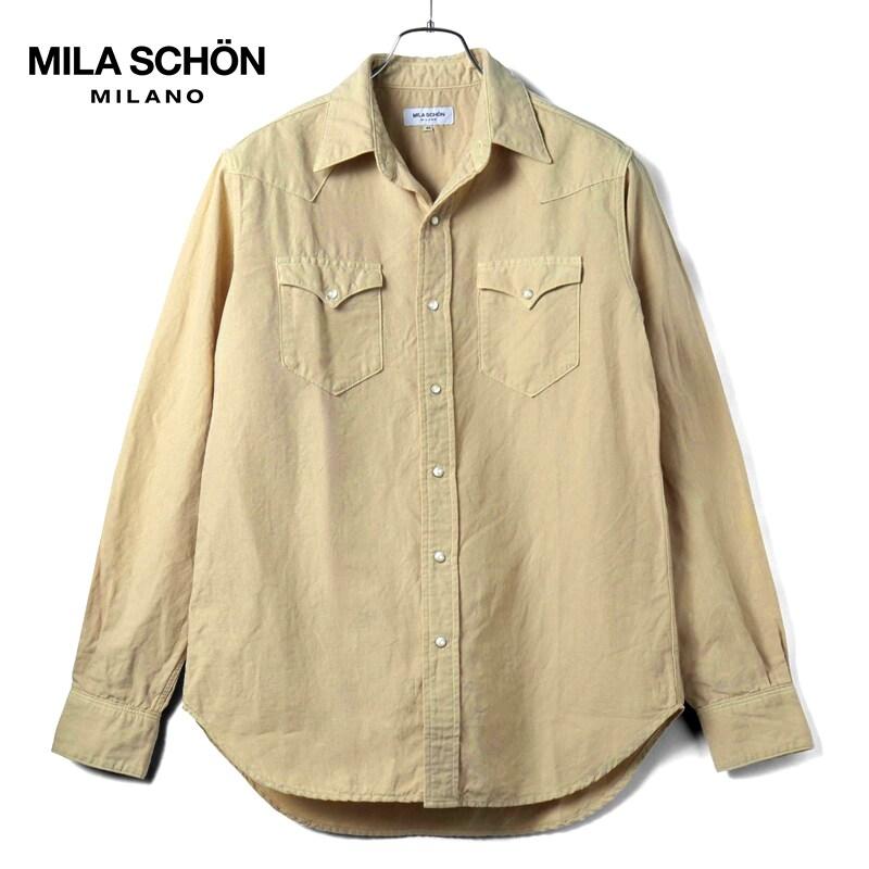 mila schon(ミラショーン) 半袖カットソー サイズ42 M レディース新品同様  イエロー 刺繍 mila schon（ミラショーン） 50%OFF 春夏 ロックなロゴPT 半袖Tシャツ