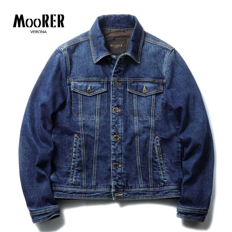 MOORER / ムーレー ウォッシュドコットンストレッチデニムGジャン 
