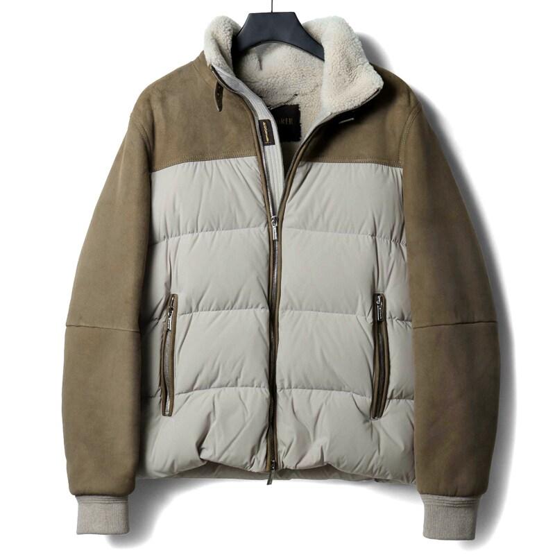 MOORER（ムーレー） ムートンレザー×撥水ストレッチナイロン異素材 