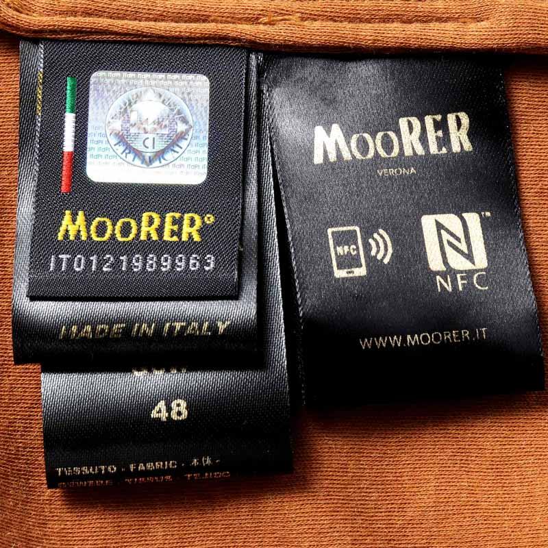 MOORER / ムーレー コットンカシミヤジャージーセミワイドカラーシャツ(MONTALCINO-GCW) （ブリックオレンジ）の画像