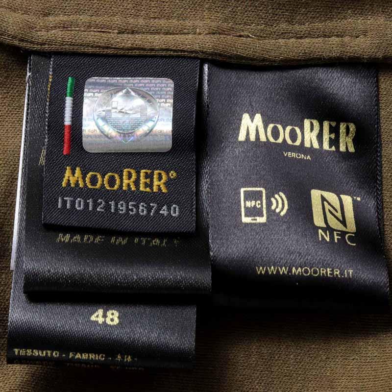 MOORER / ムーレー コットンカシミヤジャージーセミワイドカラーシャツ(MONTALCINO-GCW) （ダークブラウン）の画像