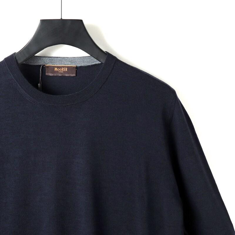 MOORER / ムーレー ウールハイゲージクルーネックニット(FRANKIE-MLL) （NAVY/GRIGIO）の画像