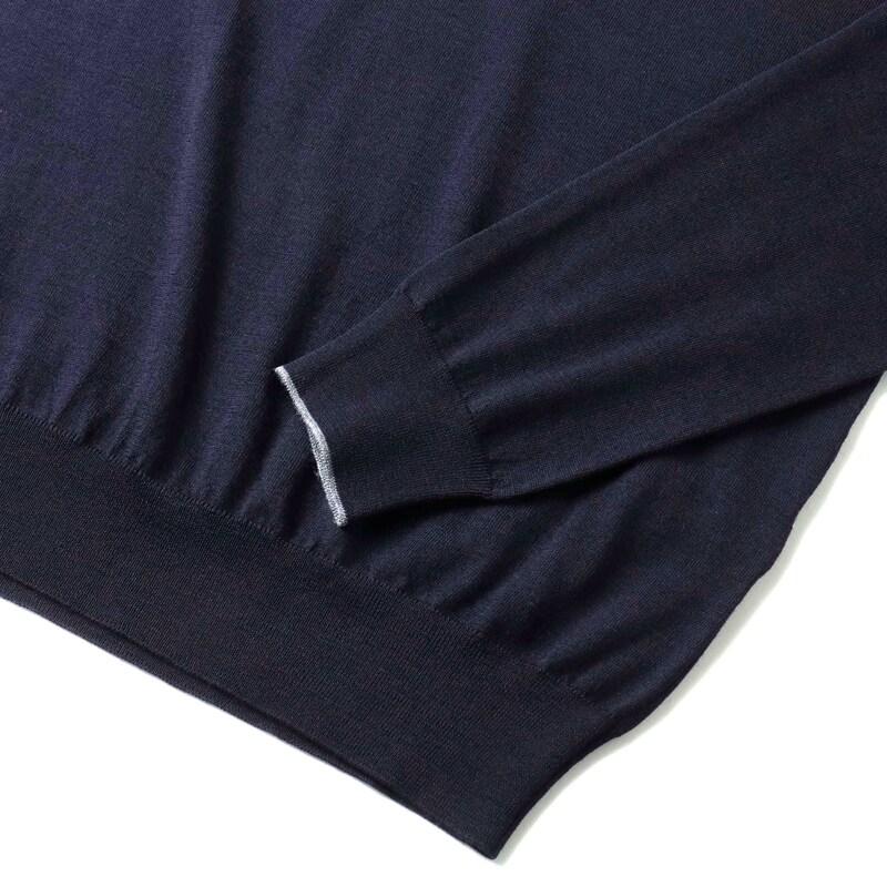 MOORER / ムーレー ウールハイゲージクルーネックニット(FRANKIE-MLL) （NAVY/GRIGIO）の画像