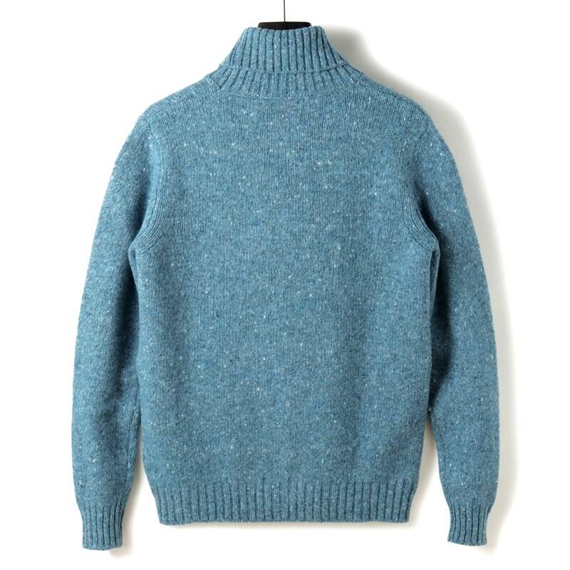 MOORER / ムーレー ウールカシミヤ混メランジミドルゲージタートルネックニット(GORDON-DSW) （DENIM）の画像