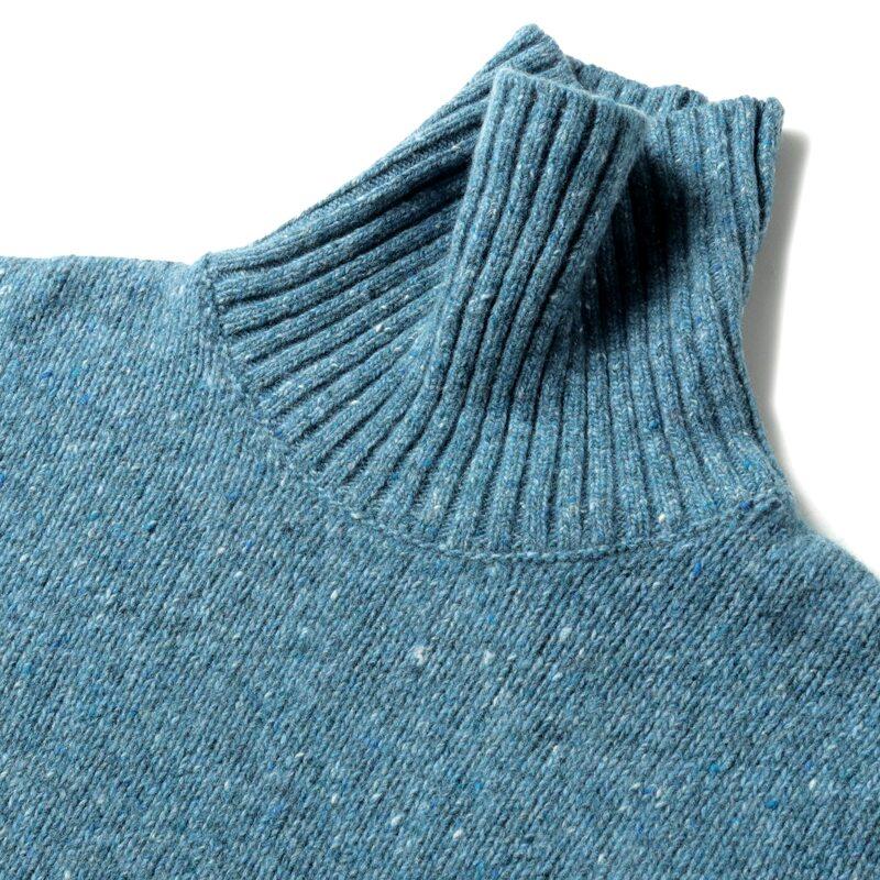 MOORER / ムーレー ウールカシミヤ混メランジミドルゲージタートルネックニット(GORDON-DSW) （DENIM）の画像