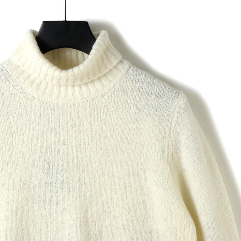 MOORER / ムーレー ウールカシミヤナイロンブークレミドルゲージタートルネックニット(TODI-EXP) （BIANCO）の画像