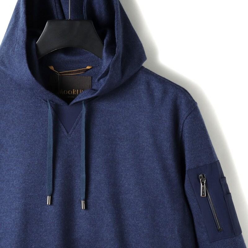 MOORER / ムーレー ウールフランネルジャージープルオーバーパーカー(BEVIS-JTC) （ROYAL BLUE）の画像