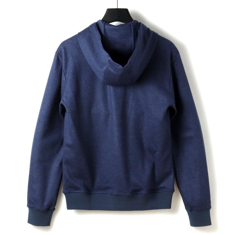 MOORER / ムーレー ブランドロゴ刺繍入りウールフランネルジャージープルオーバーパーカー(MALCOM-JT) （ROYAL BLUE）の画像