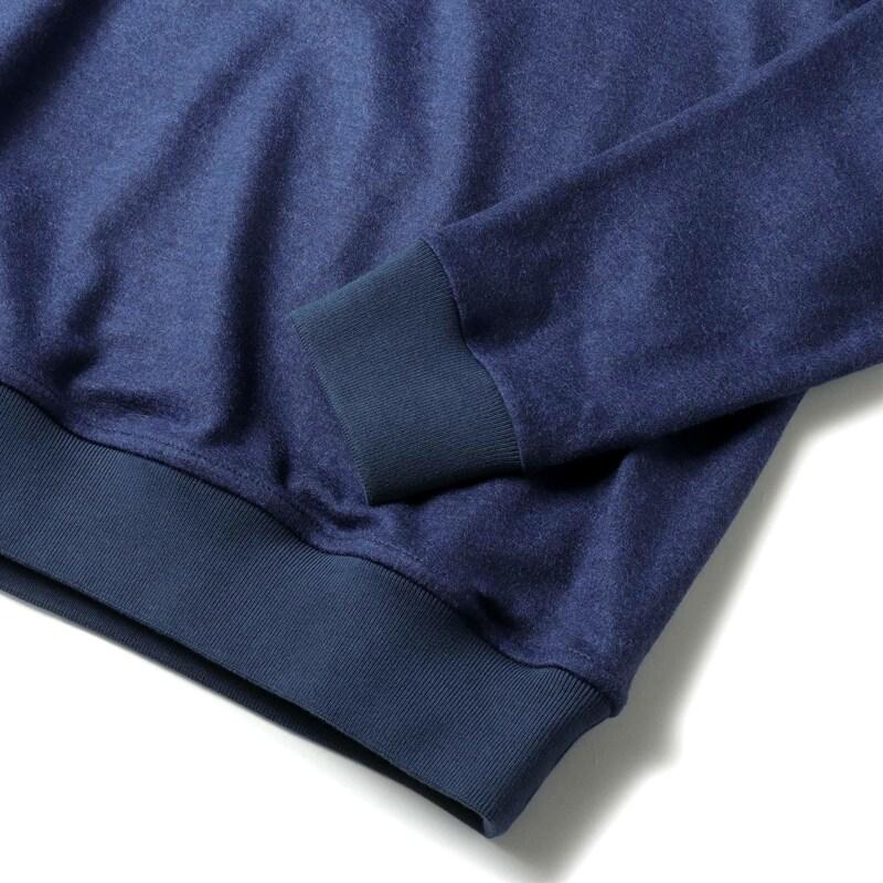 MOORER / ムーレー ブランドロゴ刺繍入りウールフランネルジャージープルオーバーパーカー(MALCOM-JT) （ROYAL BLUE）の画像