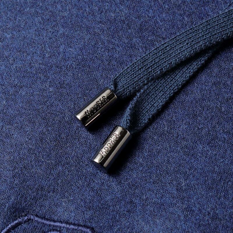 MOORER / ムーレー ブランドロゴ刺繍入りウールフランネルジャージープルオーバーパーカー(MALCOM-JT) （ROYAL BLUE）の画像