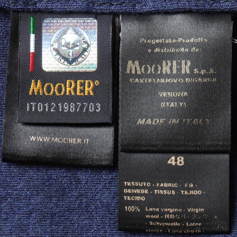 MOORER / ムーレー ブランドロゴ刺繍入りウールフランネルジャージープルオーバーパーカー(MALCOM-JT) （ROYAL BLUE）の画像
