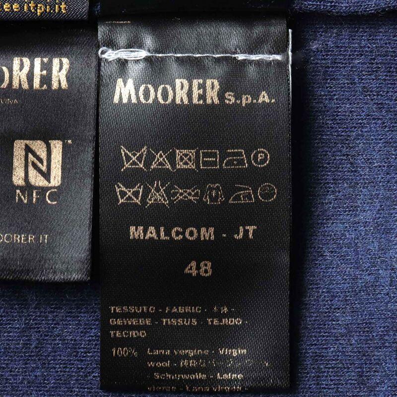 MOORER / ムーレー ブランドロゴ刺繍入りウールフランネルジャージープルオーバーパーカー(MALCOM-JT) （ROYAL BLUE）の画像