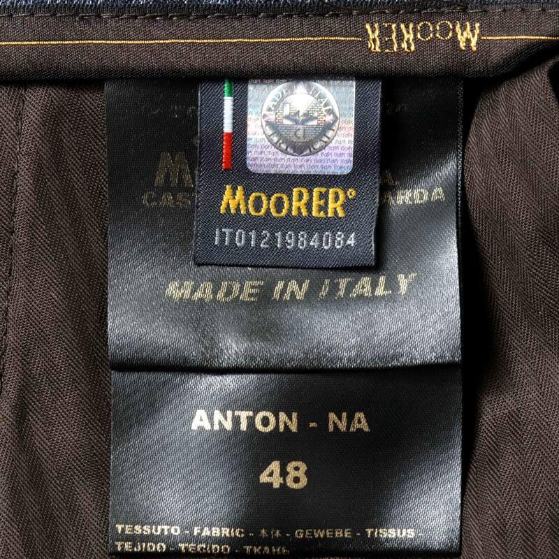 MOORER / ムーレー ウールアバカコットンメランジ1プリーツテーパードドローコードパンツ(ANTON-NA) （メランジインディゴブルー）の画像