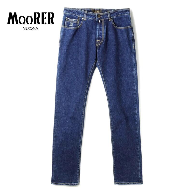 MOORER（ムーレー） コットンストレッチスリムテーパードセルビッチ