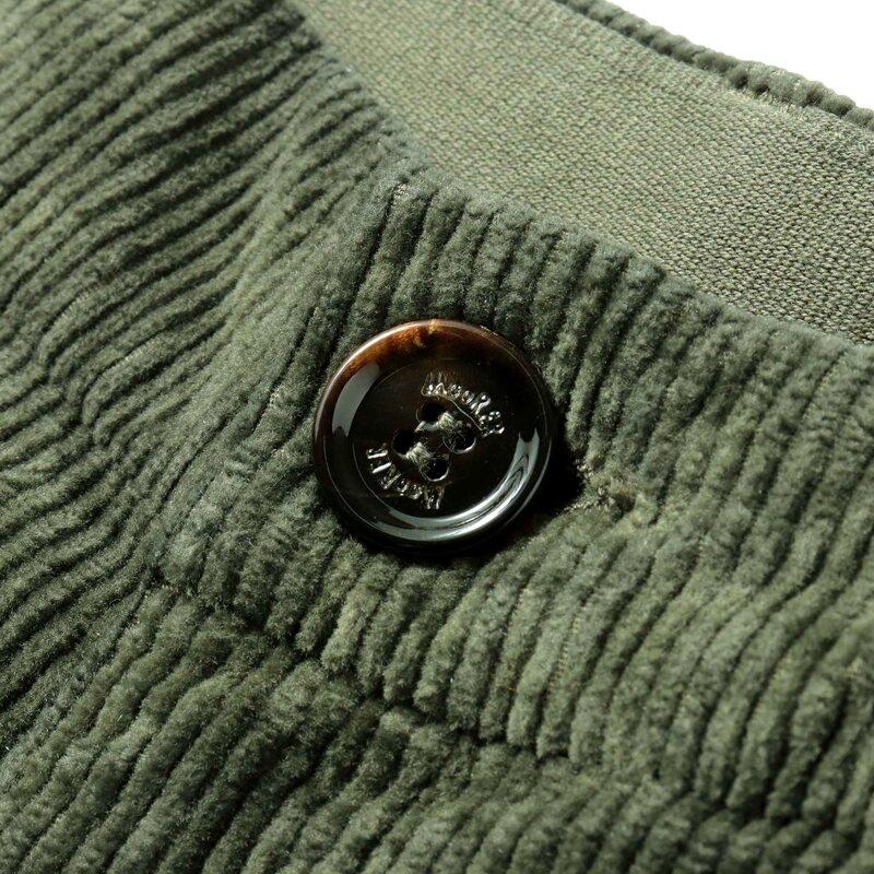 MOORER / ムーレー コットンカシミヤストレッチコーデュロイスリムテーパードカーゴパンツ(BRODY-VLL) （MILITARE）の画像