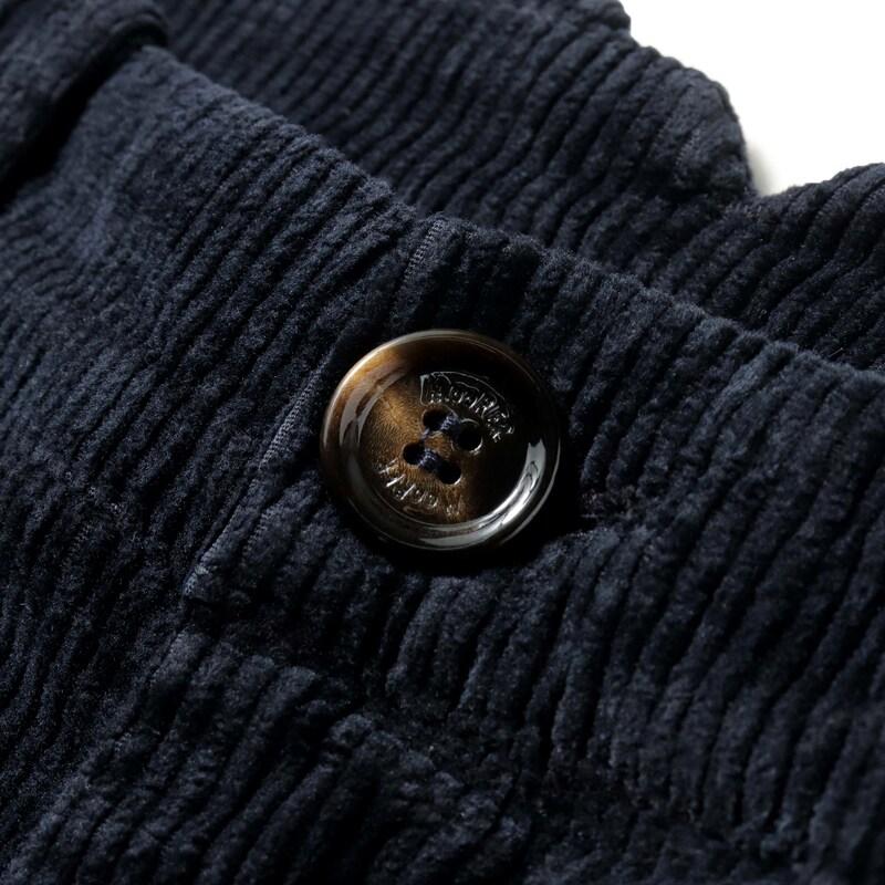 MOORER / ムーレー コットンカシミヤストレッチコーデュロイノープリーツスリムテーパードパンツ(FILICUDI-VLL) （NAVY）の画像