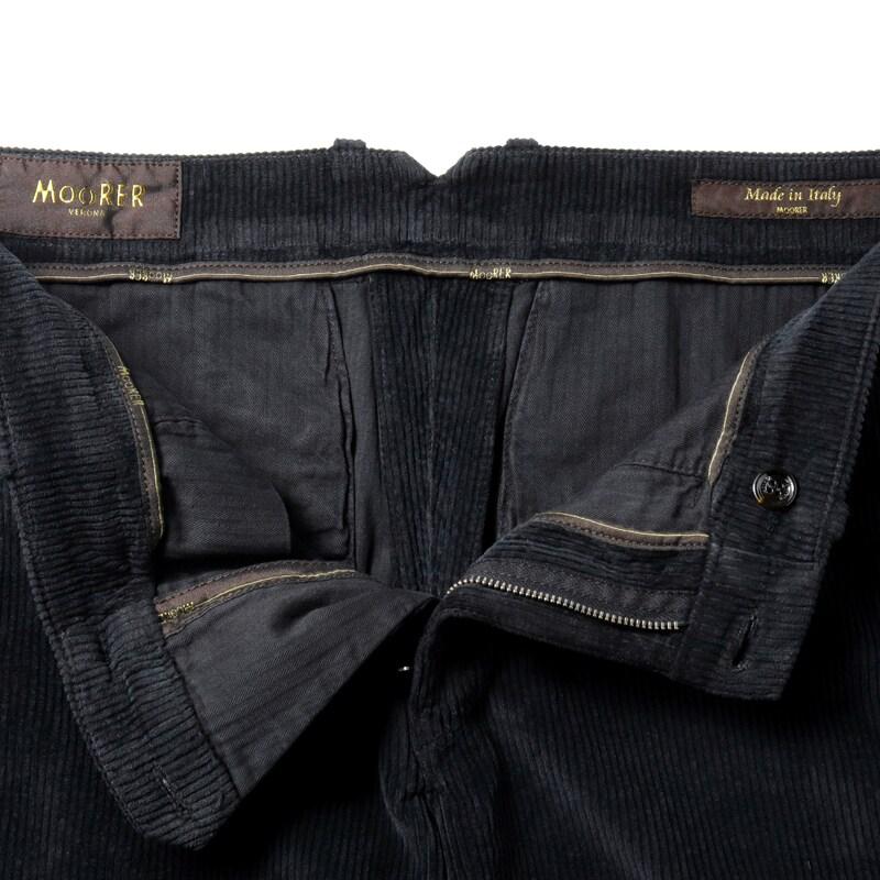 MOORER / ムーレー コットンカシミヤストレッチコーデュロイノープリーツスリムテーパードパンツ(FILICUDI-VLL) （NAVY）の画像