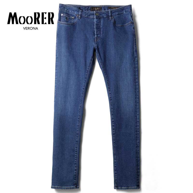 MOORER（ムーレー） ウォッシュドコットンカシミヤストレッチスリム