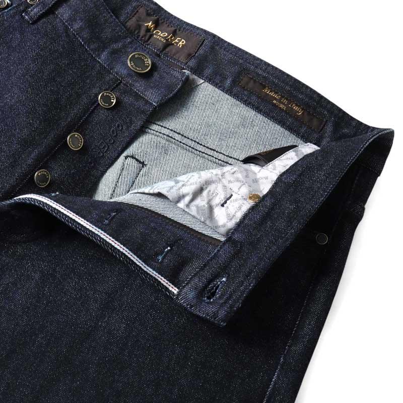MOORER / ムーレー コットンストレッチテーパードセルビッチデニムパンツ(BANDINI-K76) （ディープインディゴ）の画像